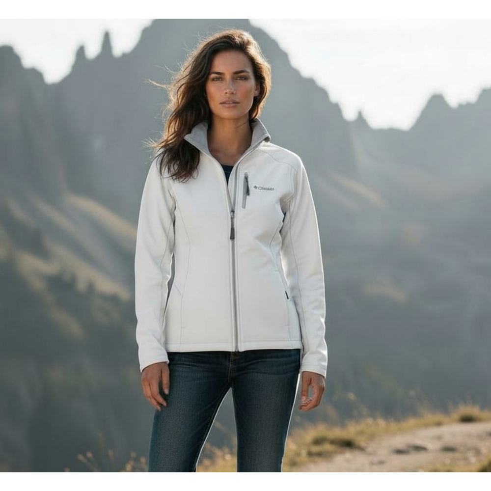 Columbia Soft Shell Jacket Off White Large